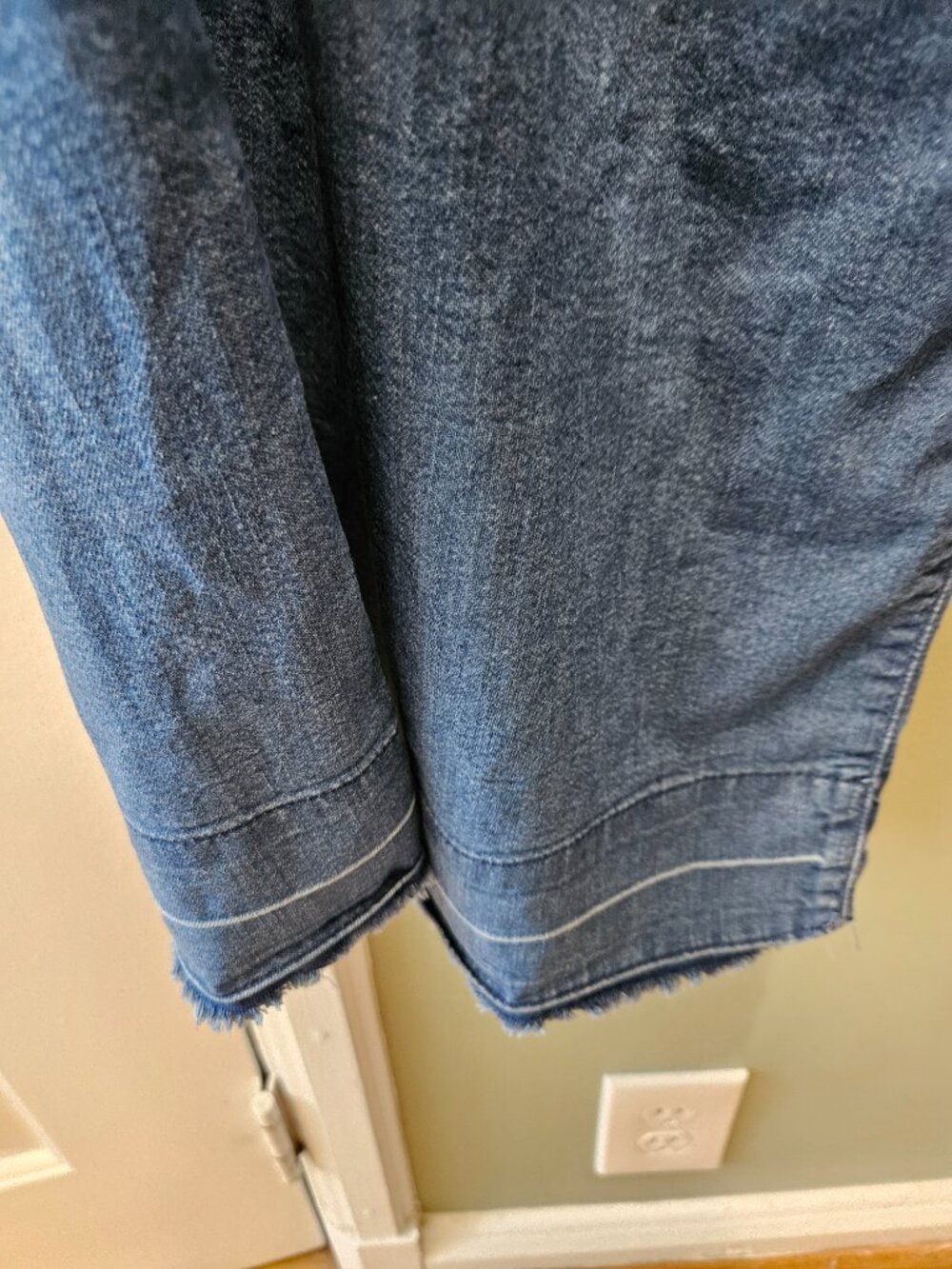 GAP x Doen Denim Trouser Pants Jeans 31 / 12 Blue Raw Hem Flowy Wide Leg - Picture 5 of 13